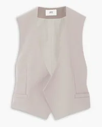 AMI Paris Wool-crepe vest - Neutral Neutral