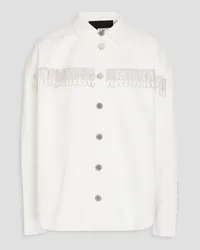 ROTATE Birger Christensen Crystal-embellished denim shirt - White White