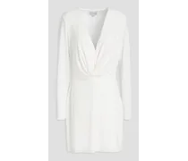 Fay draped stretch-jersey mini dress - White