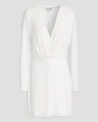 Halston Fay draped stretch-jersey mini dress - White White