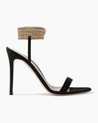 Gianvito Rossi Debbie chain-trimmed suede sandals - Black Black