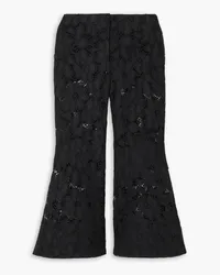 Proenza Schouler Cropped corded lace kick-flare pants - Black Black