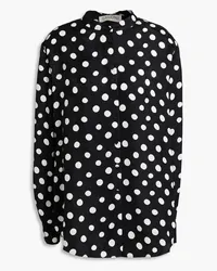 Saloni Bobbi polka-dot silk-jacquard shirt - Black Black