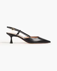 Gianvito Rossi Ascent 05 leather slingback point-toe flats - Black Black