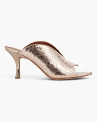 Malone Souliers Henri 70 metallic cracked-leather mules - Metallic Metallic