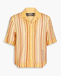 Jacquemus Palha embroidered striped cotton shirt - Yellow Yellow