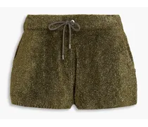 Metallic knitted shorts - Green