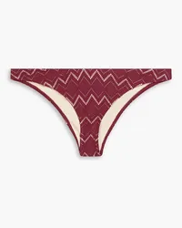 Zimmermann Pointelle-knit low-rise bikini briefs - Burgundy Burgundy