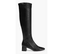 Gianvito Rossi Watts 45 smooth and patent-leather knee boots - Black Black