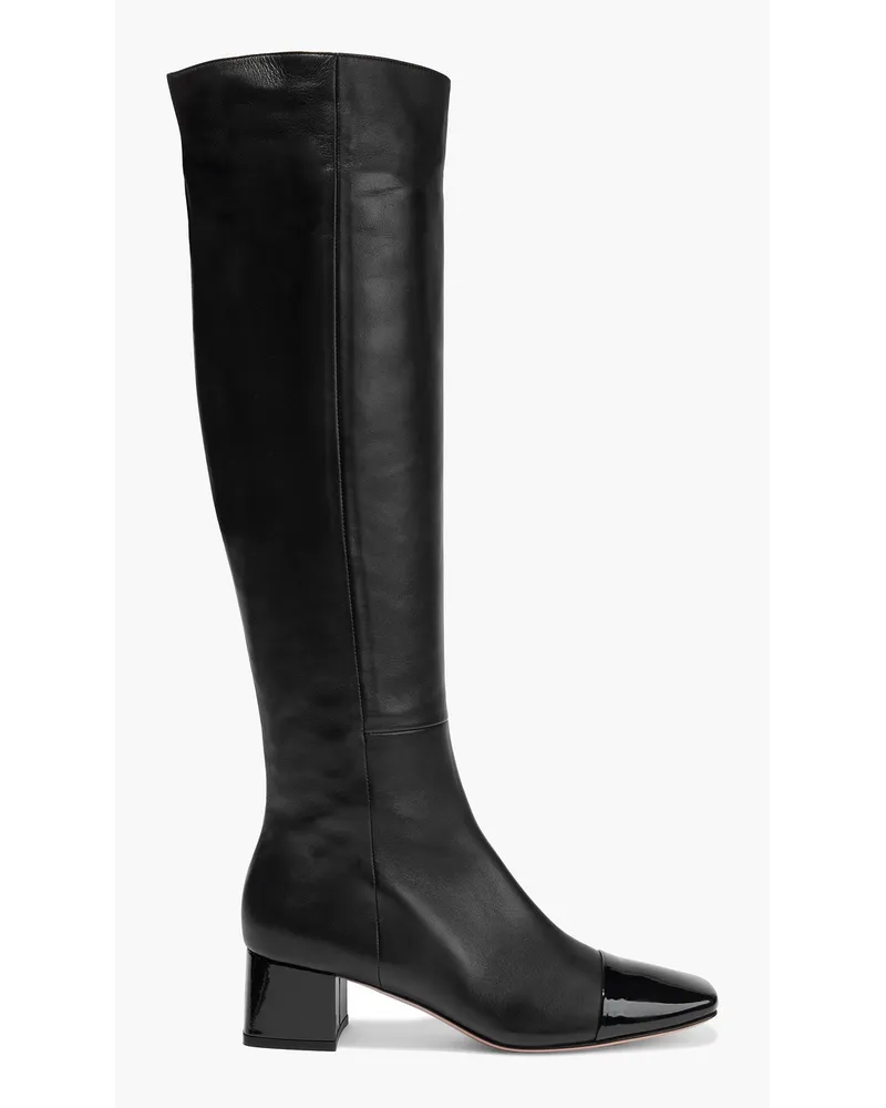Gianvito Rossi Watts 45 smooth and patent-leather knee boots - Black Black
