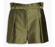 Satin-twill shorts - Green