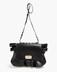 RED Valentino Rock Ruffles leather shoulder bag - Black Black