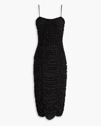 ROTATE Birger Christensen Crystal-embellished tulle midi dress - Black Black