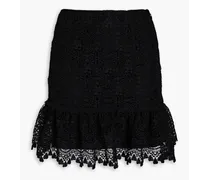 Crocheted lace mini skirt - Black