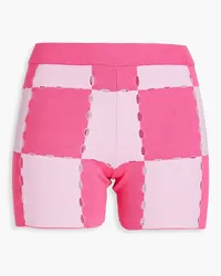 Jacquemus Gelato checked cotton-blend shorts - Pink Pink