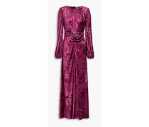 Korin belted crushed-velvet maxi dress - Pink