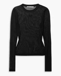 Alexander Wang Crystal-embellished tulle top - Black Black