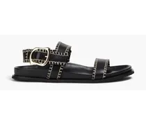 Le Marcel whipstitched leather sandals - Black