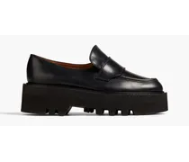 Pescara leather platform loafers - Black