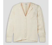 Satin-jacquard blouse - White