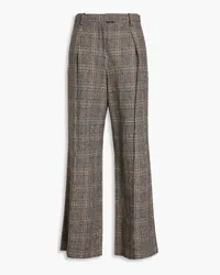 Rag & Bone Bennett pleated Prince of Wales checked cotton-tweed wide-leg pants - Black Black