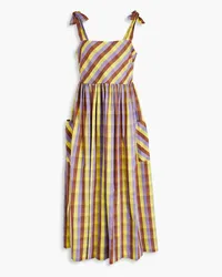 Tory Burch Gingham cotton midi dress - Brown Brown