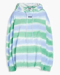 MSGM Printed French cotton-terry hoodie - Blue Blue