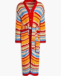 Etro Striped open-knit wool-blend cardigan - Red Red