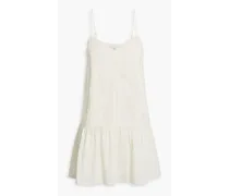 Trinity pintucked cotton mini dress - White