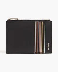 Paul Smith Striped leather cardholder - Black Black