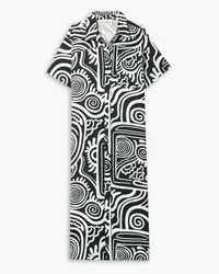 Mara Hoffman Abbie printed TENCEL Lyocell and linen-blend midi dress - Black Black