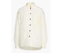 Evy oversized crinkled shell shirt - White