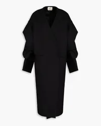 BITE Studios Ruched wool-twill coat - Black Black