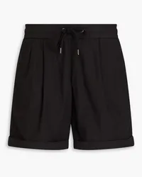 James Perse Pleated linen-blend shorts - Black Black