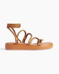 Gianvito Rossi Leather-trimmed cord sandals - Brown Brown