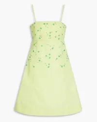 Ganni Embellished taffeta mini dress - Green Green