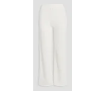 French cotton-terry track pants - White