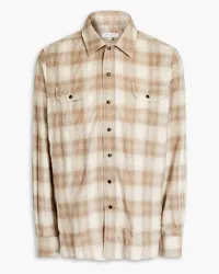 Boglioli Checked cotton-blend shirt - Neutral Neutral