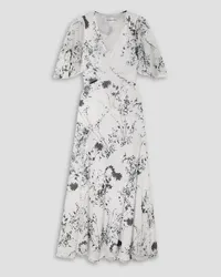 Victoria Beckham Floral-print chiffon midi dress - White White