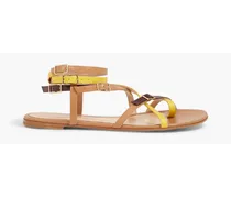 Cassandra buckled leather sandals - Yellow