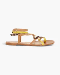 Gianvito Rossi Cassandra buckled leather sandals - Yellow Yellow