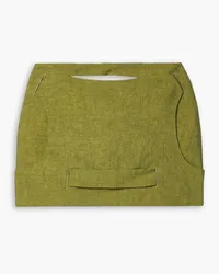 GAUGE81 Valka cutout linen and cotton-blend canvas mini skirt - Green Green