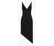 Asymmetric stretch-jersey midi dress - Black