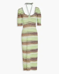 Veronica Beard Kante space-dyed knitted midi dress - Green Green