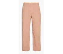 Leyton cropped cotton straight-leg pants - Pink