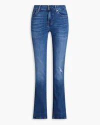 7 for all mankind Distressed faded mid-rise bootcut jeans - Blue Blue