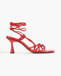 Ganni Knotted faux leather sandals - Red Red