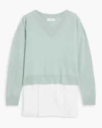 NAADAM Cashmere and cotton-poplin sweater - Green Green