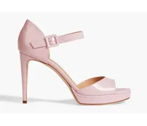 Patent-leather platform sandals - Pink