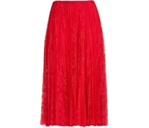 Gathered corded lace skirt - Red